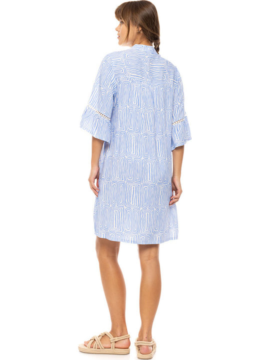 Pink Label Damen Kleid Strand Ice Blue