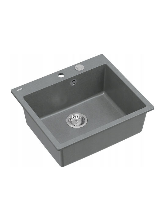GraniteQ Morgan 110 Ένθετος Νεροχύτης Inox Μ57xΠ50cm Γκρι