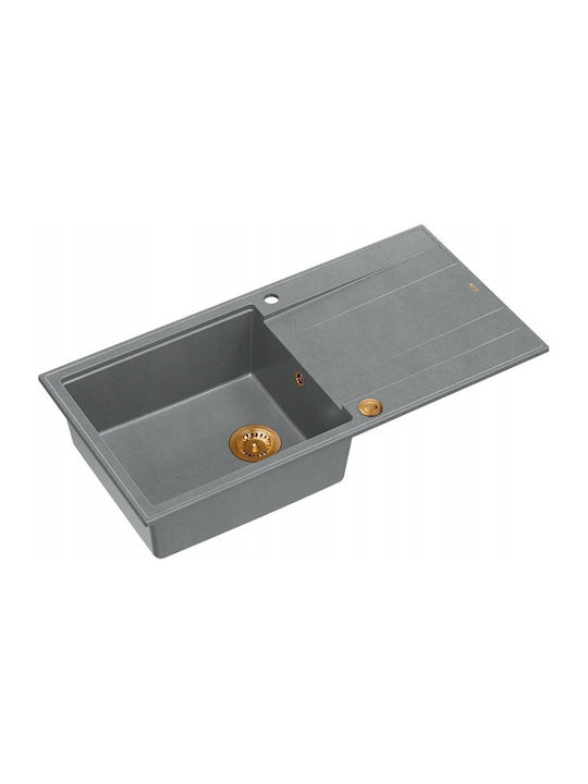GraniteQ Evan 146 Xl Drop-In Chiuvetă din Granit Sintetic L100xW50cm Gri