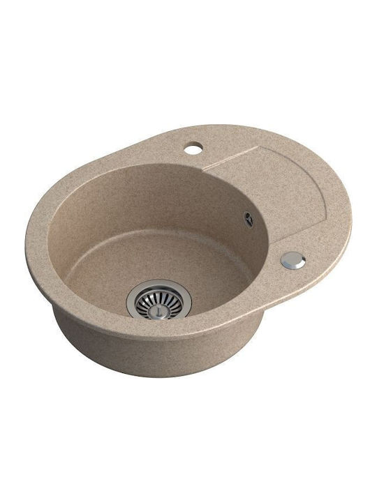 Steiner Drop-In Spüle aus Verbundgranulat B58xT46cm granite beige