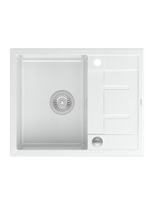 GraniteQ Morgan Ένθετος Νεροχύτης Inox Μ31xΠ57.2cm Λευκός