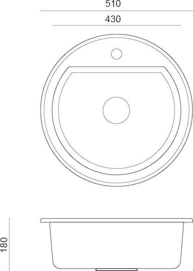 Steiner Drop-In Chiuvetă din Granit Sintetic L51xW18cm granit negru