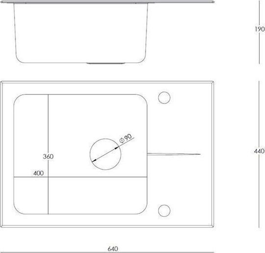 Steiner Hugh 116 Ένθετος Νεροχύτης Δεξιός Inox με Μπαταρία Μ35xΠ35cm Γκρι