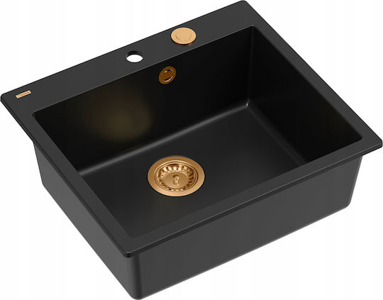 GraniteQ Ένθετος από Συνθετικό Γρανίτη Μ57xΠ50cm Μαύρος