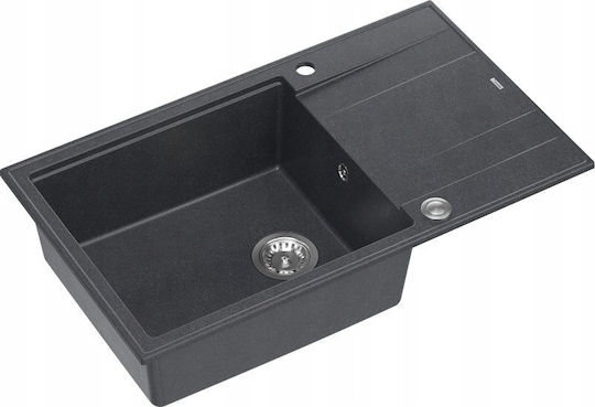 GraniteQ EVAN 136 XL Ένθετος από Συνθετικό Γρανίτη Μ49xΠ42cm Black Diamond