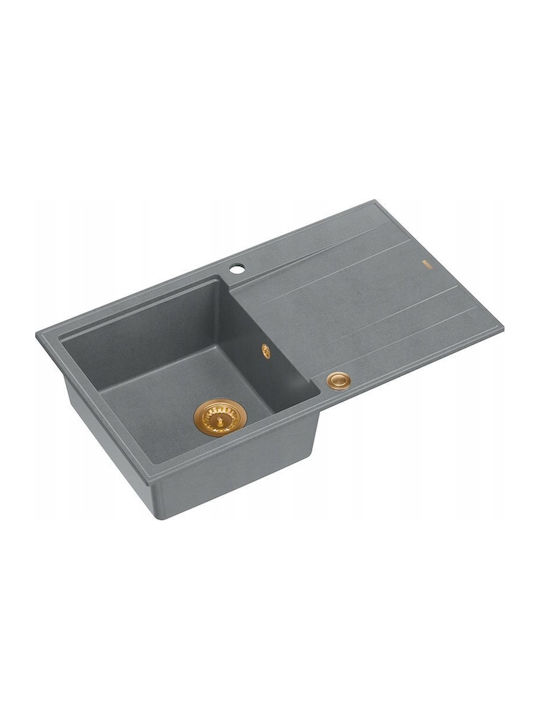 GraniteQ Evan 111 Drop-In Spüle aus Verbundgranulat B86xT50cm Gray