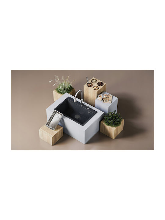 GraniteQ Drop-In Sink Synthetic Granite W76xD50cm Gray