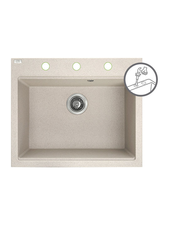 Laveo Drop-In Chiuvetă din Granit Sintetic L57xW50cm Bej