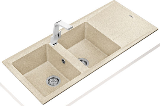 Teka 80 B-tg 2b 1d 115400005 Drop-In Мивка от Синтетичен Гранит Ш116xД51см Бежов топаз