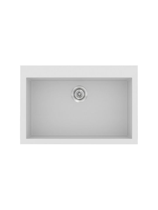 Sanitec Classic Drop-In Sink Synthetic Granite W70xD50cm White 00