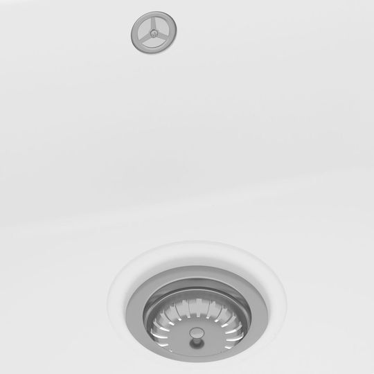 vidaXL Drop-In Sink Synthetic Granite W76xD48cm White