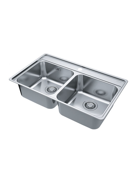 Franke Bell Bcx 620-35-35 Ένθετος Νεροχύτης Inox Μ79xΠ48cm Ασημί