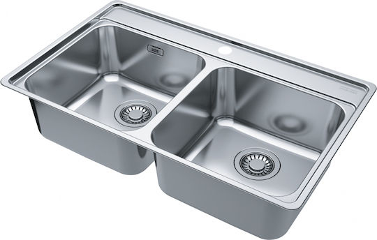 Franke Bell Bcx 620-35-35 Ένθετος Νεροχύτης Inox Σατινέ Μ79xΠ48cm Ασημί