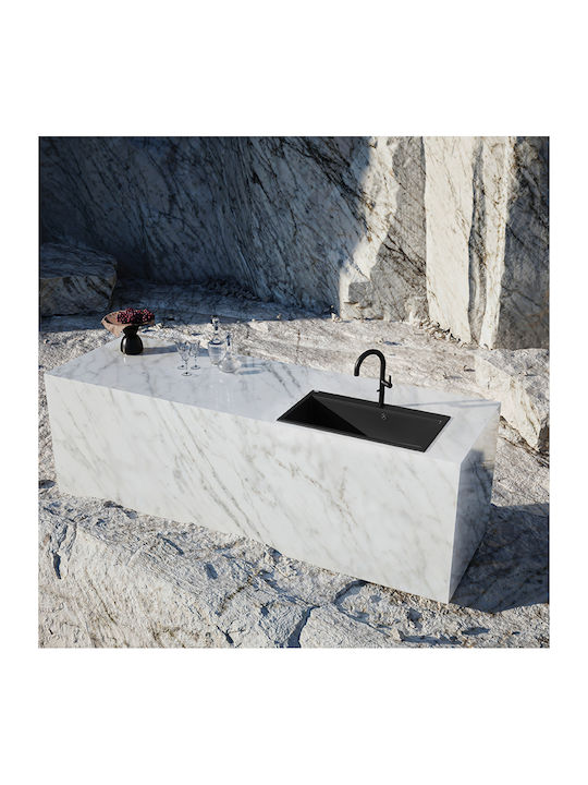 Laveo Drop-In Sink Synthetic Granite W70xD50cm Black