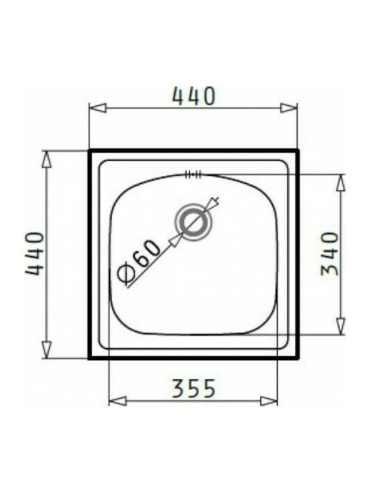 Maidtec Inset 1B Ένθετος Νεροχύτης Inox Σατινέ Μ44xΠ44cm Ασημί