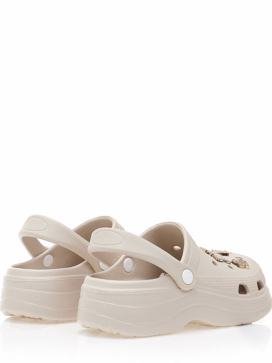 Tsoukalas Damen Clogs Beige