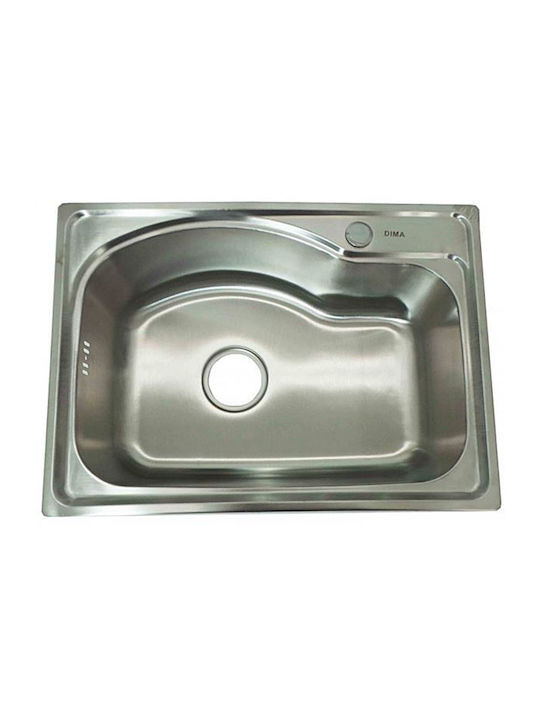 Gloria Dima Ένθετος Νεροχύτης Inox Σατινέ Μ58xΠ42cm Ασημί
