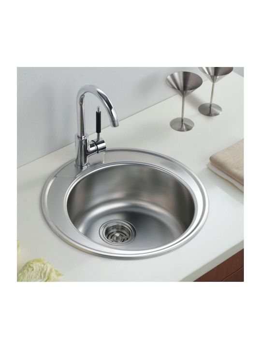 Inter Ceramic ICK 4949 Ένθετος Νεροχύτης Inox Σατινέ Μ49xΠ49cm Chrome