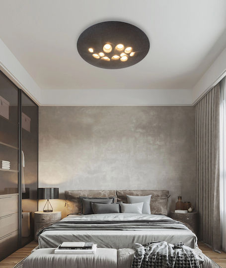 Sun Light Πλαφονιέρα Οροφής Μαύρη με Ενσωματωμένο LED
