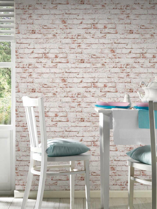 Wall Wallpaper Wood Stone Vinyl Beige 1000x53cm Washable