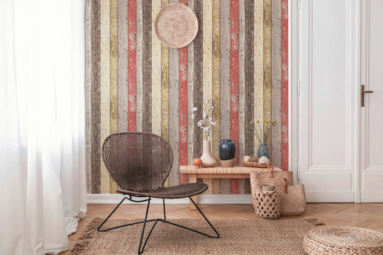 Tapet de Perete 1000x53cm Wood Stone Vinil Bej Lavabil