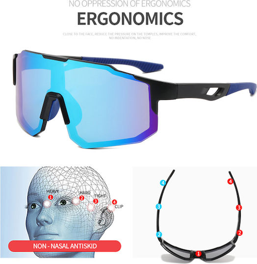 Techsuit Cycling Glasses 9337 with Black Frame & Transparent Lenses
