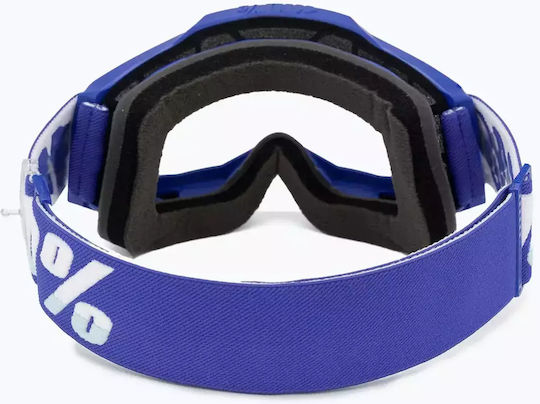 100% 100% Goggles 100% Accuri 2 Blue Transparent Anti-Fog Lens Lt 88%-92% New
