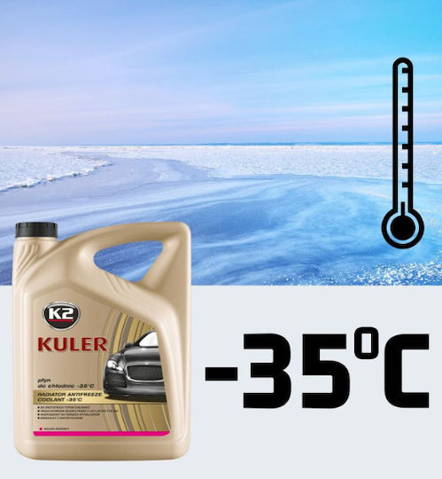 K2 Kuler Αντιψυκτικό Υγρό Ψυγείου Αυτοκινήτου G13 -35°C Ροζ Χρώμα 5lt