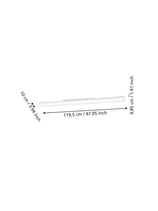 Eglo Salobrena Smart Ceiling Mount Light 120cm White with Integrated LED and Remote Control