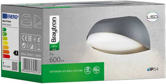 Braytron Plafonieră de Tavan Baie Gri cu LED Integrat
