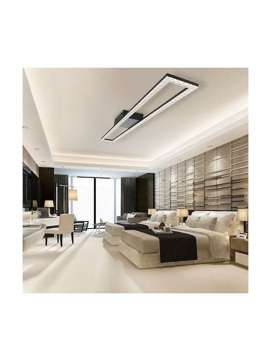 Braytron Ceiling Mount Light Black with Integrated LED and Crystals
