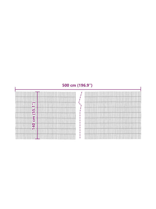 vidaXL Bamboo Fencing with Whole Reed 1.4x5m