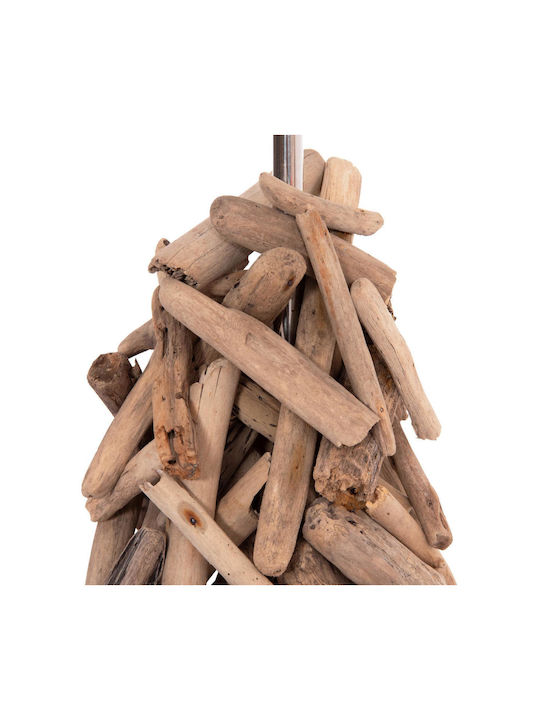 HomeMarkt Twiggy Wood Table Lamp for Socket E27 with White Shade and Brown Base