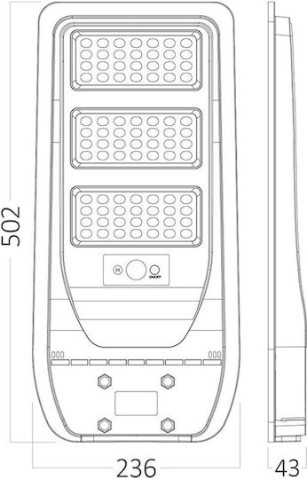 Braytron Ηλιακό Φωτιστικό Δρόμου 50W με Ψυχρό Λευκό Φως 6500K IP65