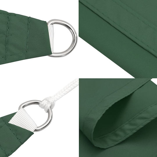 vidaXL Triangle Shade Sail Green With Hoop & with PU Coating 4x4x5.8m made of Oxford fabric