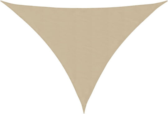 vidaXL Triangle Shade Sail Beige With Hoop & with PU Coating 5x7x7m made of Oxford fabric