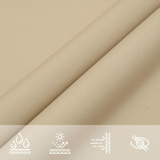 vidaXL Triangle Shade Sail Beige With Hoop & with PU Coating 5x7x7m made of Oxford fabric