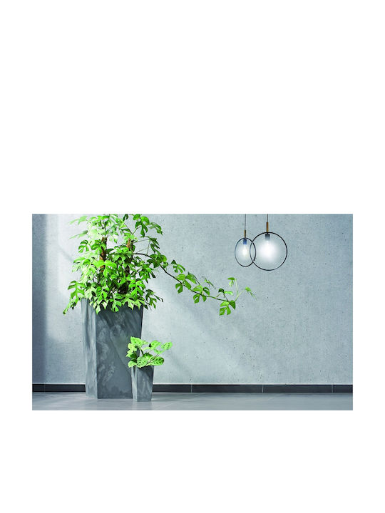 Iliadis Urbi Square Beton Effect Κασπώ Πλαστικό Γκρι 27x27x50εκ.