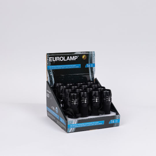 Eurolamp Taschenlampe LED IP44 mit maximaler Helligkeit 150lm Schwarz