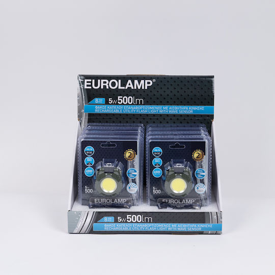 Eurolamp Rechargeable Headlamp LED IP44 with Maximum Brightness 500lm 8pcs Khaki
