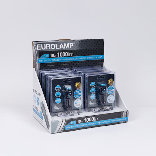 Eurolamp Επαναφορτιζόμενος Φακός LED IP44 με Μέγιστη Φωτεινότητα 1000lm