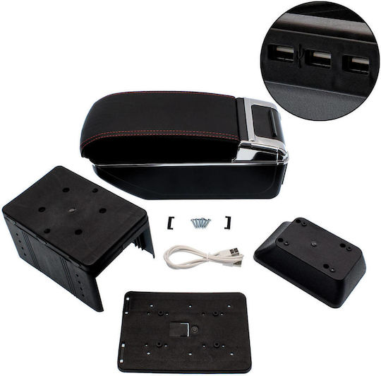 Car PU Armrest Universal Black