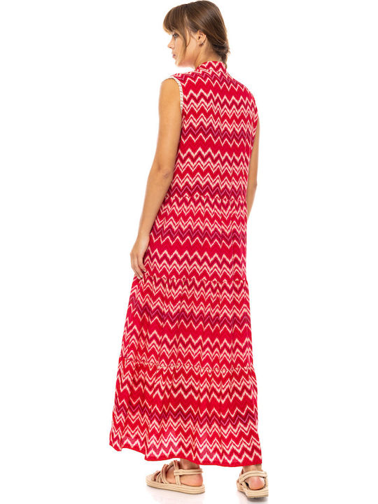 Pink Label Women's Maxi Dress Beachwear Red