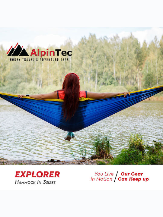 AlpinPro Explorer Private Parachute Single Hammock Blue/Grey 300x155cm