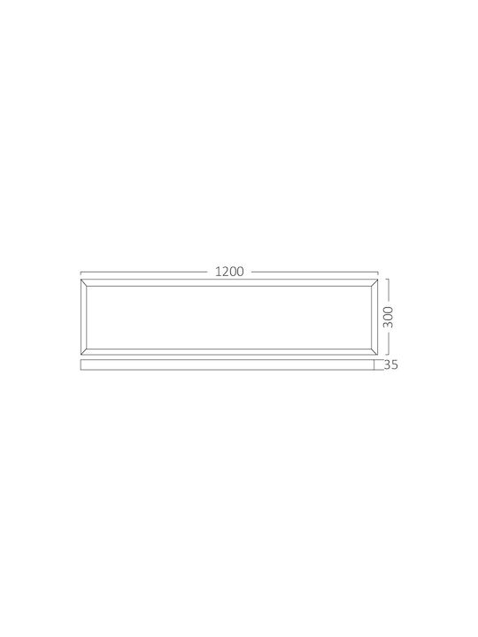 Braytron Rectangular Outdoor LED Panel 50W with Warm to Cool White Light 120x30cm