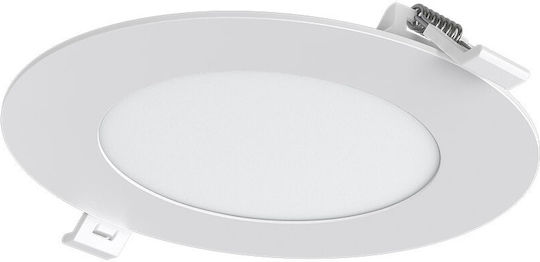 Braytron Στρογγυλό LED Panel 9W με Φυσικό Λευκό Φως 4000K