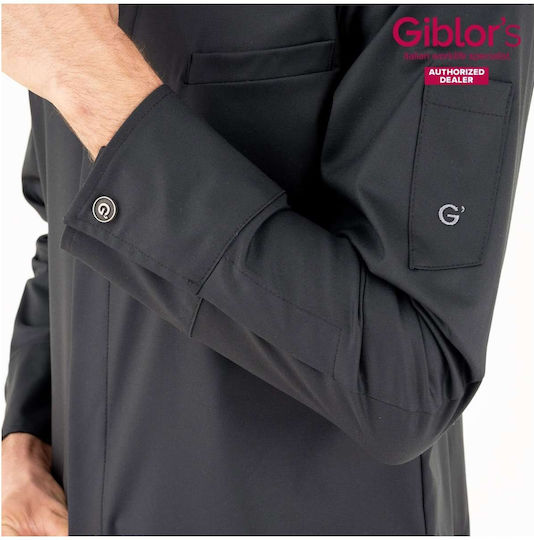 Giblor's Σακάκι Σεφ Ανδρικό Μαύρο με Μακρύ Μανίκι