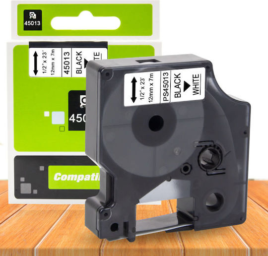 D1 45013 Label Maker Tape 7m x 12mm in White Colour Compatible with Dymo D1 Dymo Rhino/IND