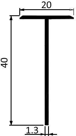 Ενωτικό Αλουμινίου για Πάγκους 63x63x4εκ.
