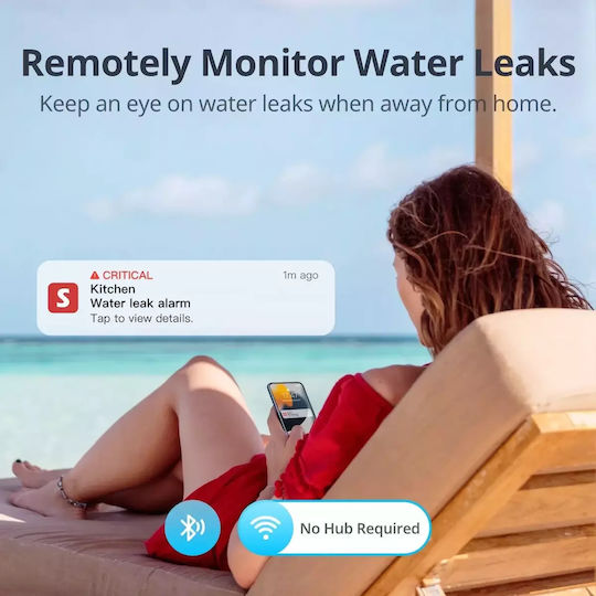 Switchbot Wireless Battery Flood Detector Bluetooth Wi-Fi With Siren & Cable